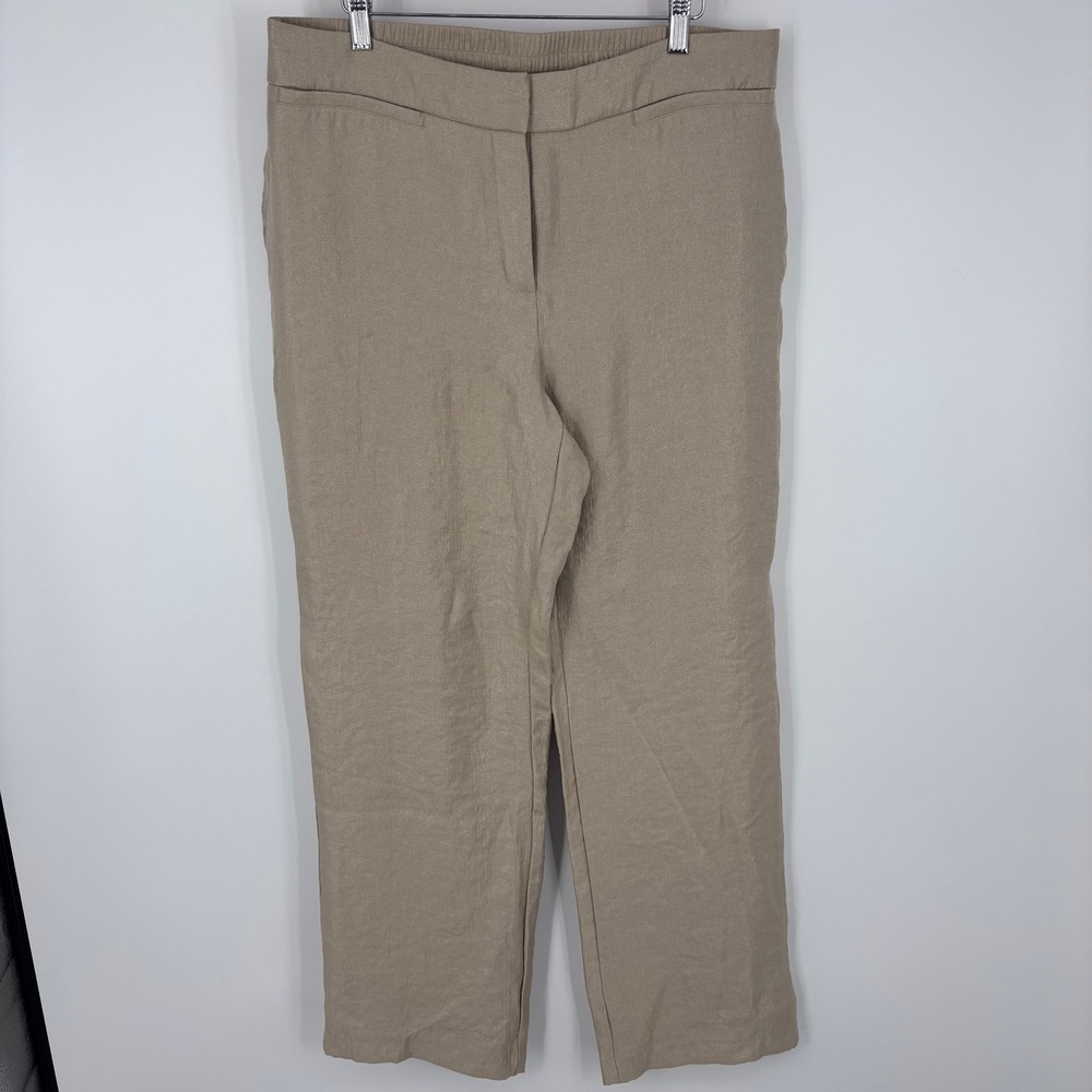 Chicos Travelers Collection Pants Womens 2 Gold Metallic Shimmer‎ Elastic Waist